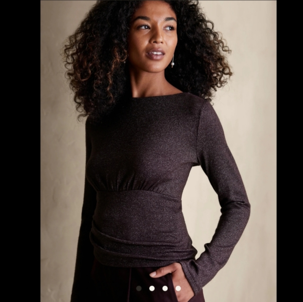 Banana Republic Knit Lurex Top Midnight Lily